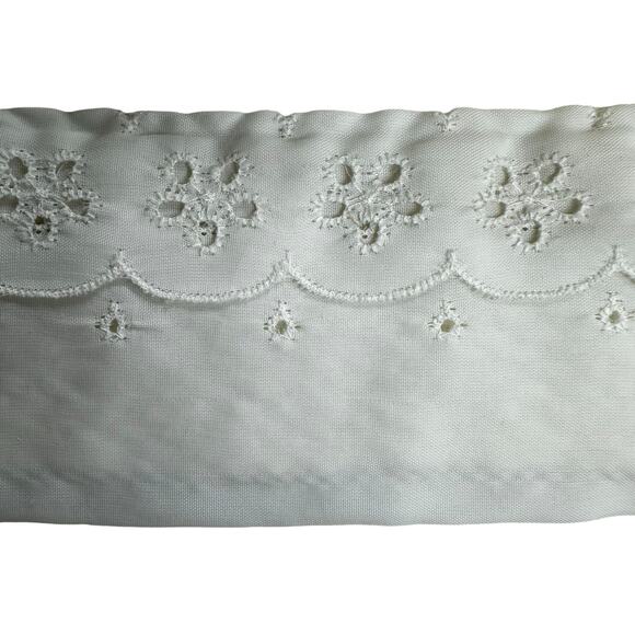 Vintage FARIBO Wool Acrylic Blanket Ivory Satin Trim Woven Texture 68x82 Cottage - Picture 5 of 13